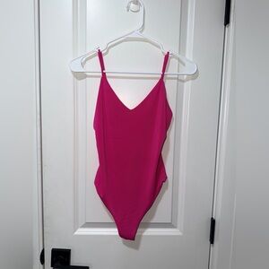 Hot Pink Bodysuit  Adjustable Straps size small